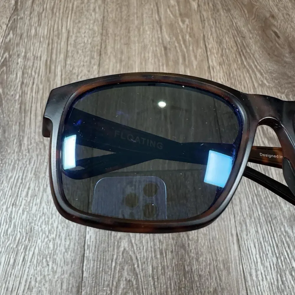 RHEOS BIMINI UNISEX FLOATING POLARIZED SUNGLASSES BLUE LENS TOROISE FRAME